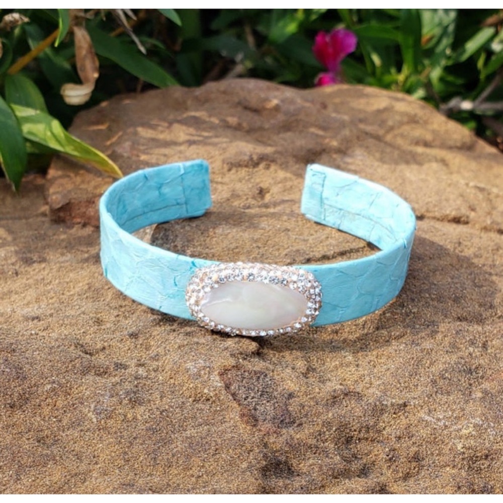 Pave Pearl Python Cuff